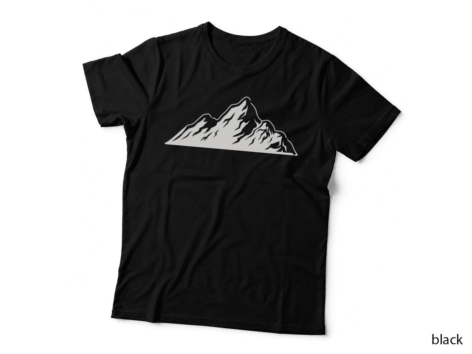 Layered Mountain Detail Outdoor T-Shirt, Nature Adventure Graphic Tee