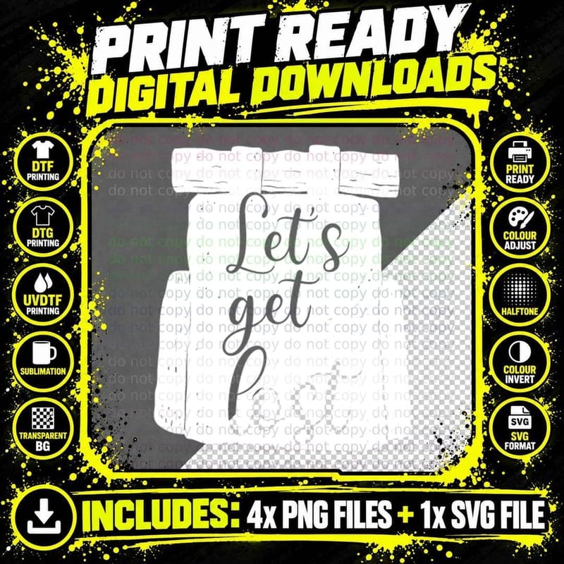 Let's Get Lost T-Shirt, Backpack with Slogan Outdoor Png SVG Digital Bundle