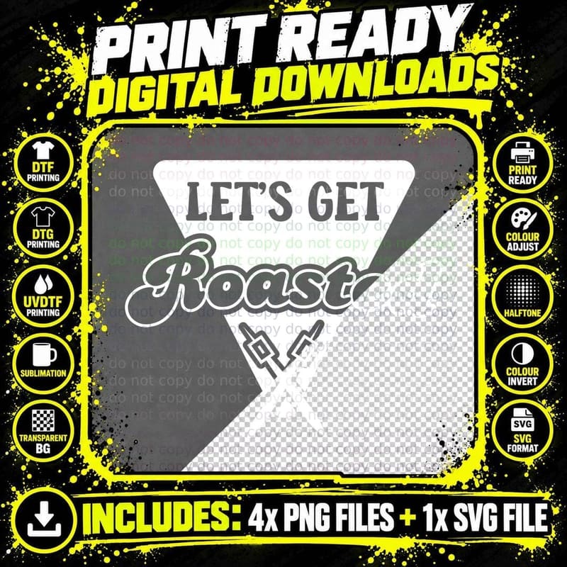 Let's Get Roasted T-Shirt, Roasted Campfire Skewers Png SVG Digital Bundle