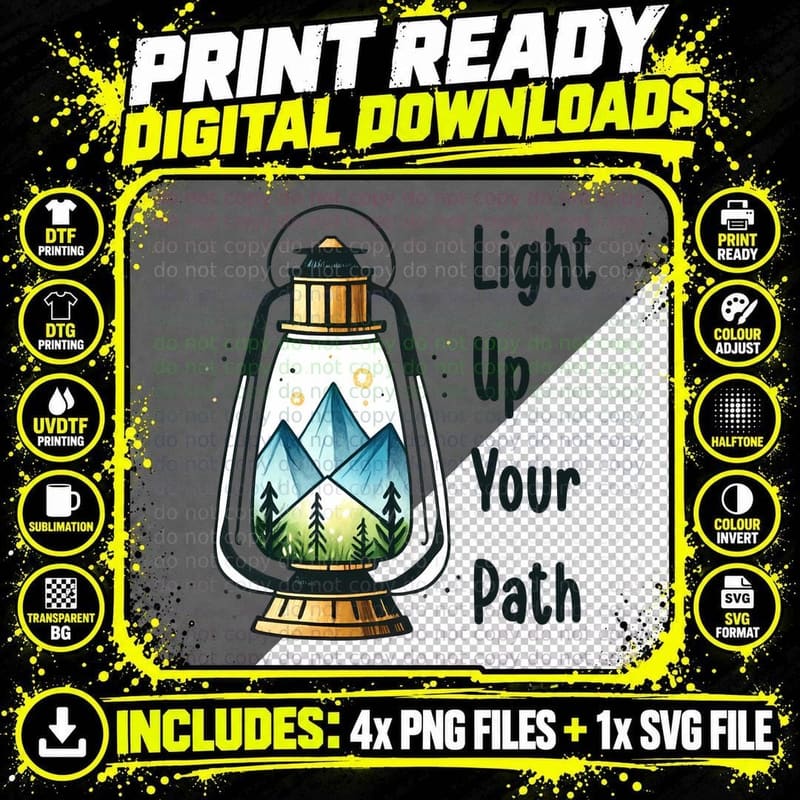Light up Your Path Camping T-Shirt Png SVG Digital Bundle
