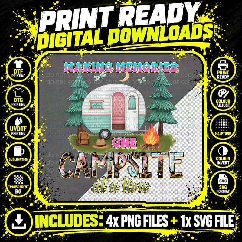 Making Memories One Campsite at a Time Outdoor Adventure Png SVG Digital Bundle