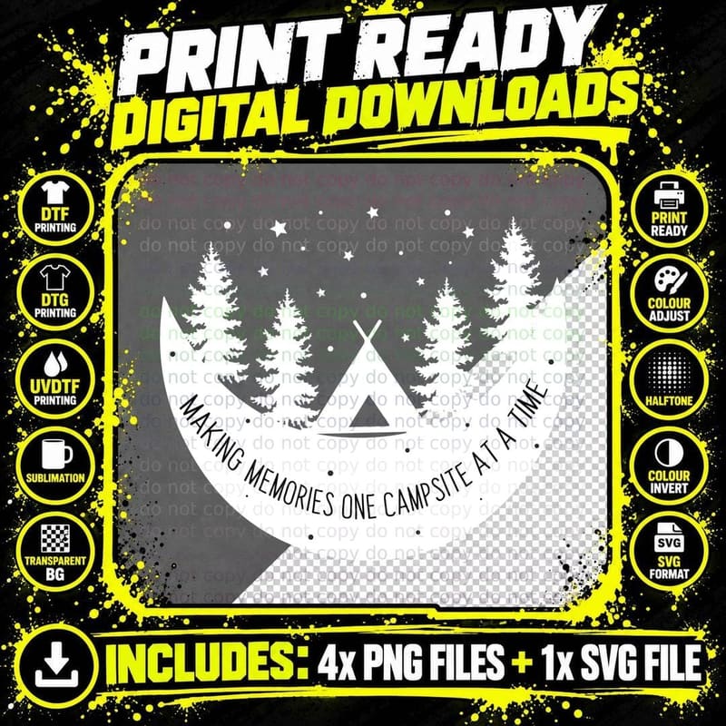 Making Memories One Campsite at a Time T-Shirt Png SVG Digital Bundle