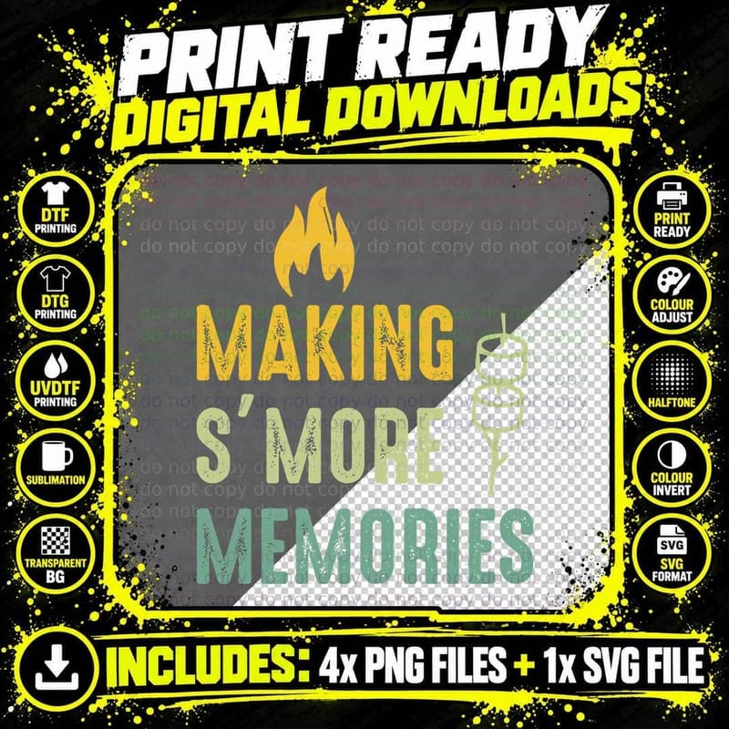 Making S'more Memories Camping T-Shirt Png SVG Digital Bundle