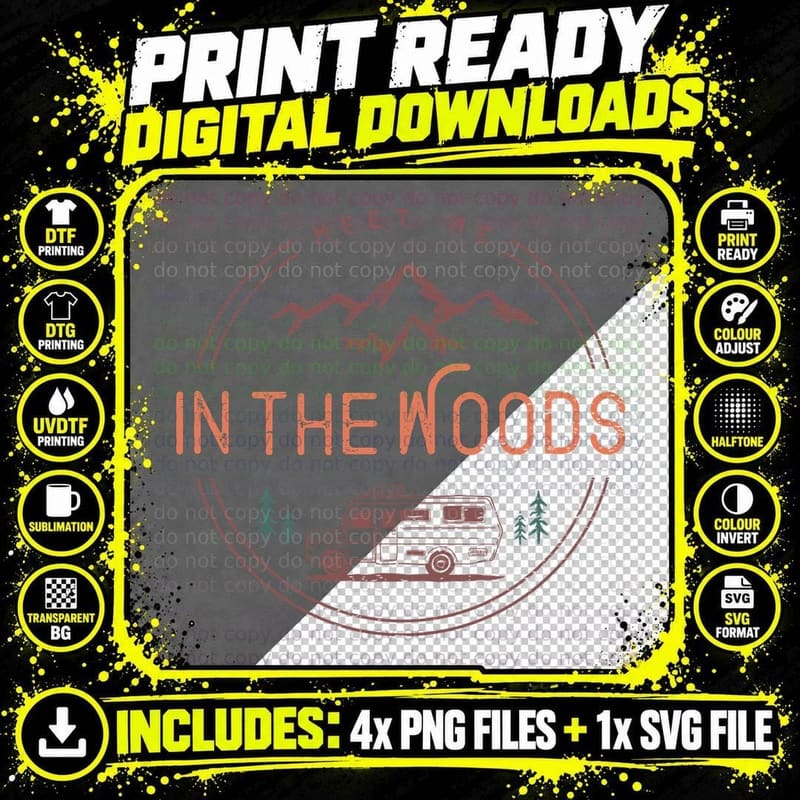 Meet Me in the Woods Camping T-Shirt Png SVG Digital Bundle