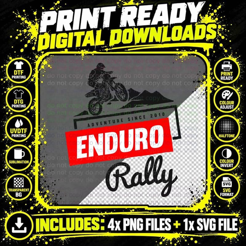 Motocross Rider Adventure Since 2010 Enduro Rally Png SVG Digital Bundle
