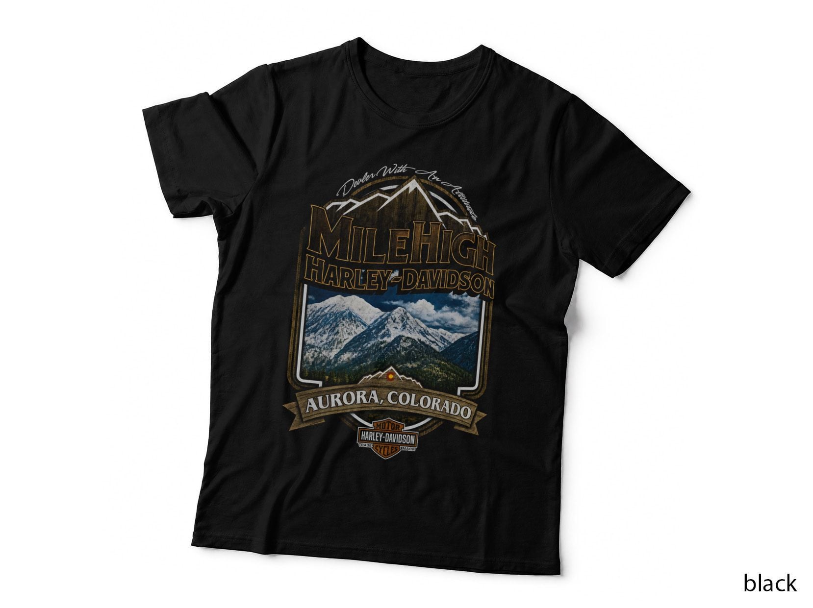 Mountain Biker T-Shirt, Halftone Mile High Motorcycle Graphic Tee