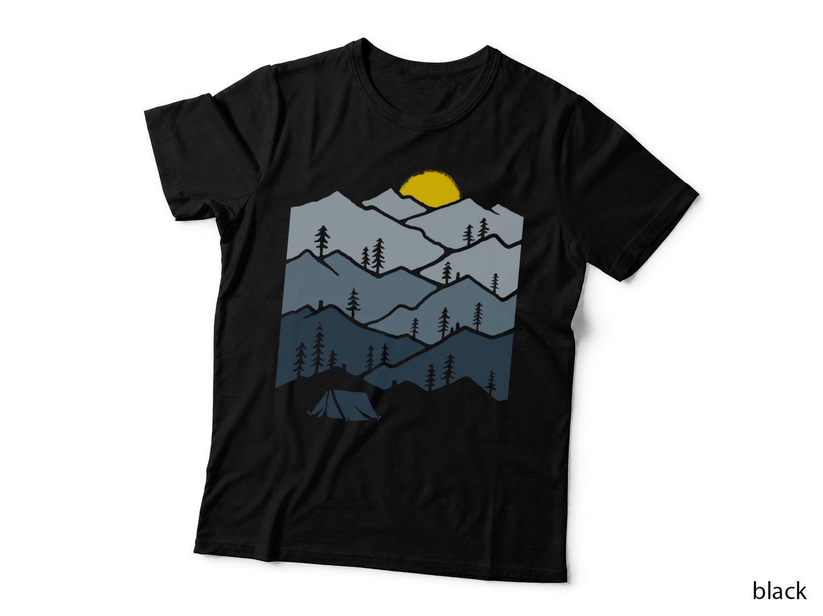 Mountain Camping Outdoor Mountains Landscape Nature Layered T-Shirt