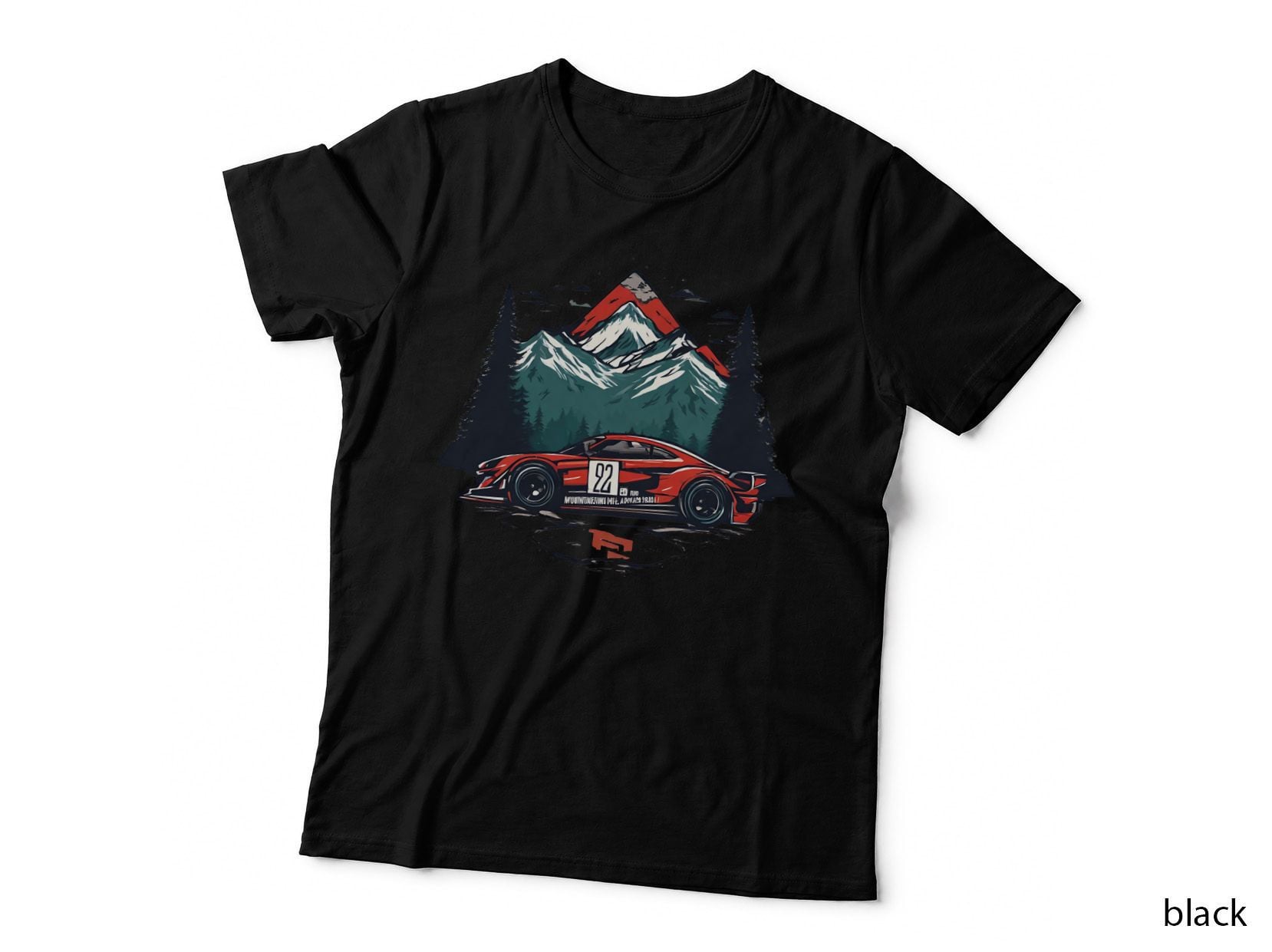Mountain Flame Racer 92 Red Race Car Number T-Shirt
