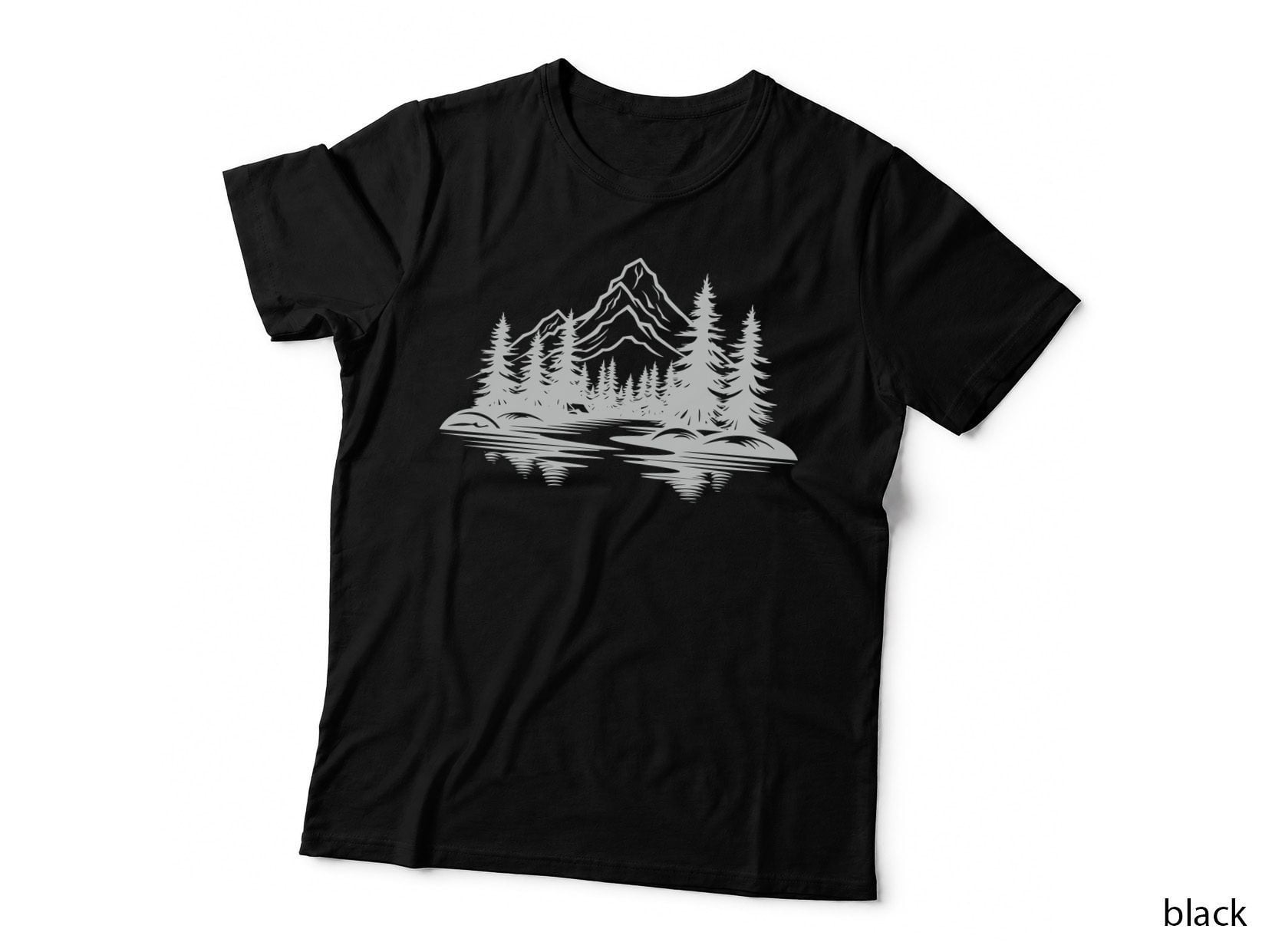 Mountain Forest Reflection Forest T-Shirt, Forest Graphic Tee, Cute Forest Shirt