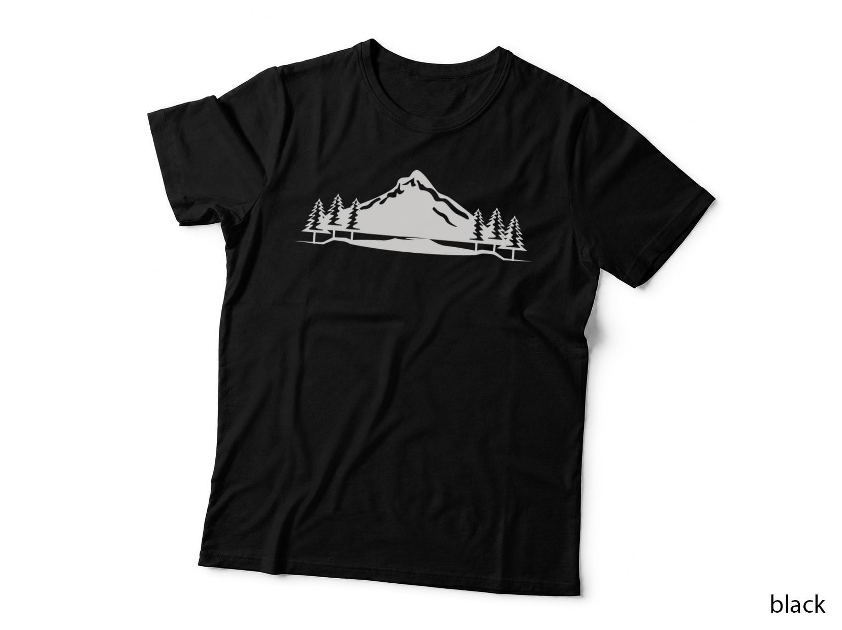 Mountain Lake Reflection Outdoor T-Shirt, Nature Adventure Graphic Tee