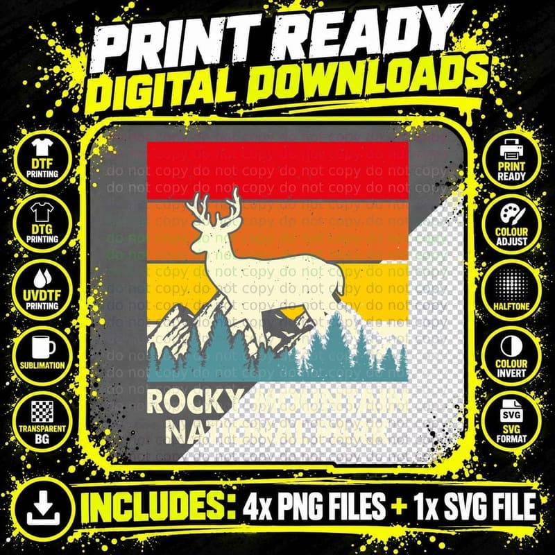 Mountain National Park Camping T-Shirt Png SVG Digital Bundle