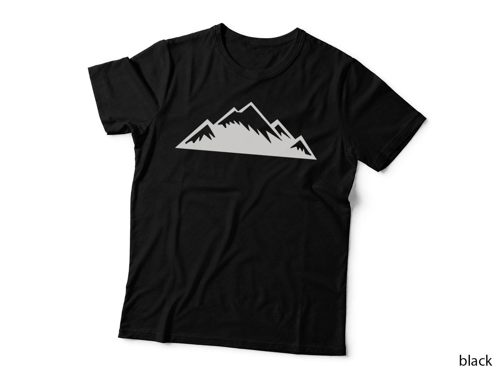 Mountain Outline Snow Peaked Outdoor T-Shirt, Nature Adventure Graphic Tee