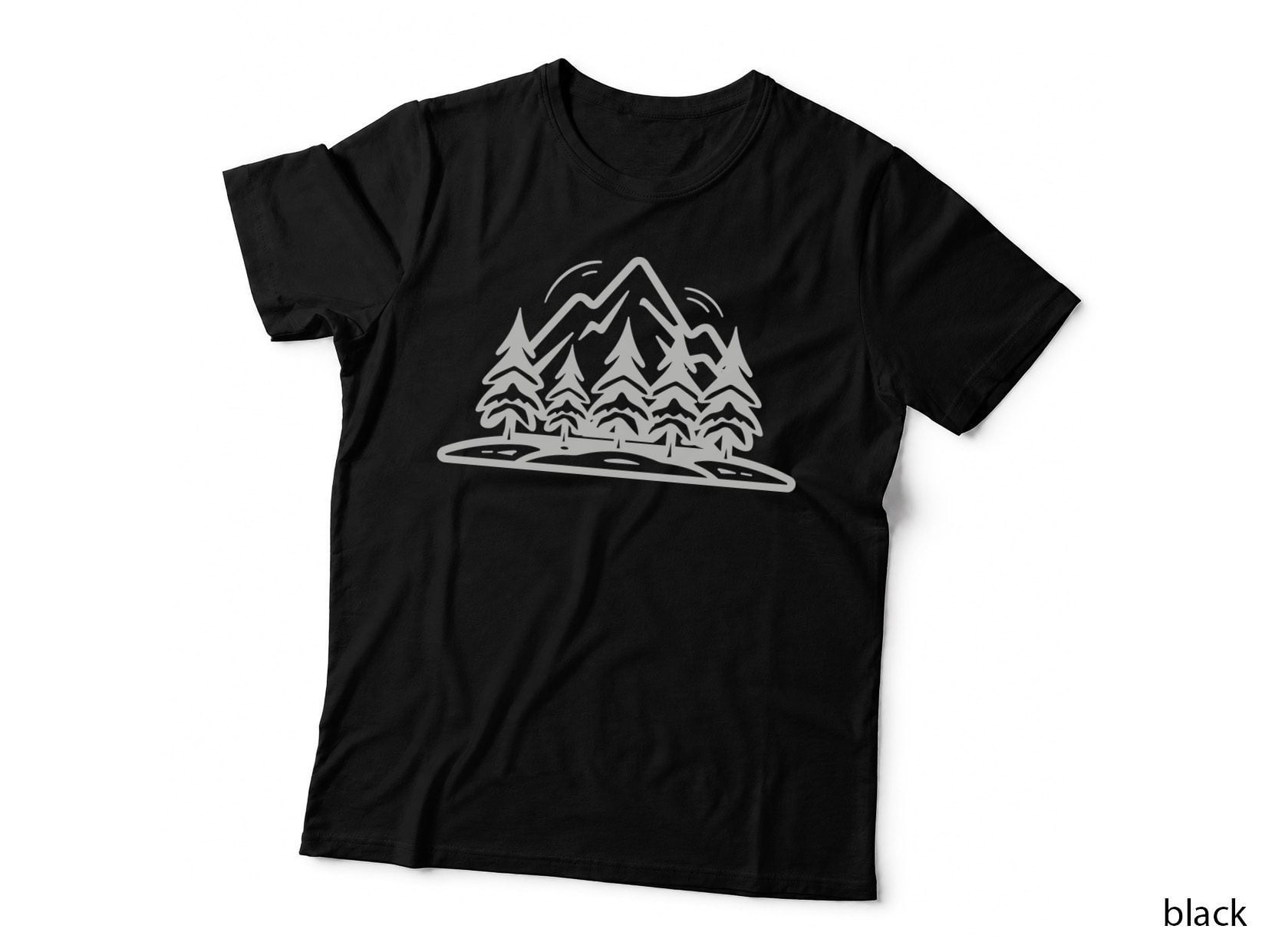 Mountain Pine Forest Scene Forest T-Shirt, Forest Graphic Tee