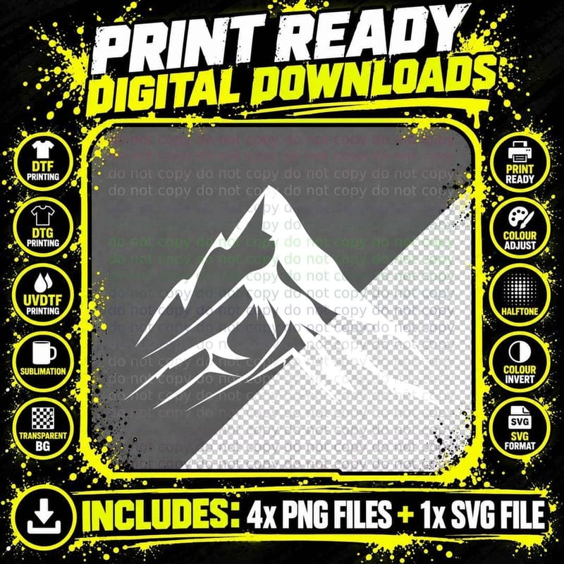 Mountain Range Flowing Lines Outdoor T-Shirt Png SVG Digital Bundle