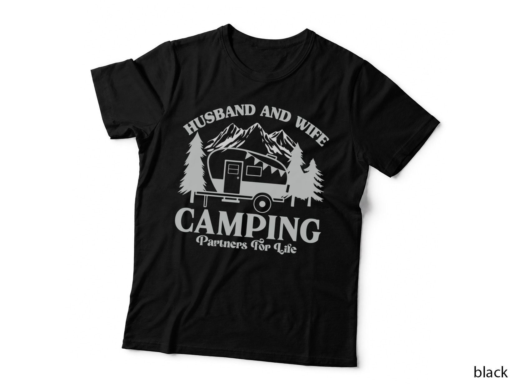 Mountain Range Outline Outdoor Design T-Shirt, Nature Adventure Graphic Tee