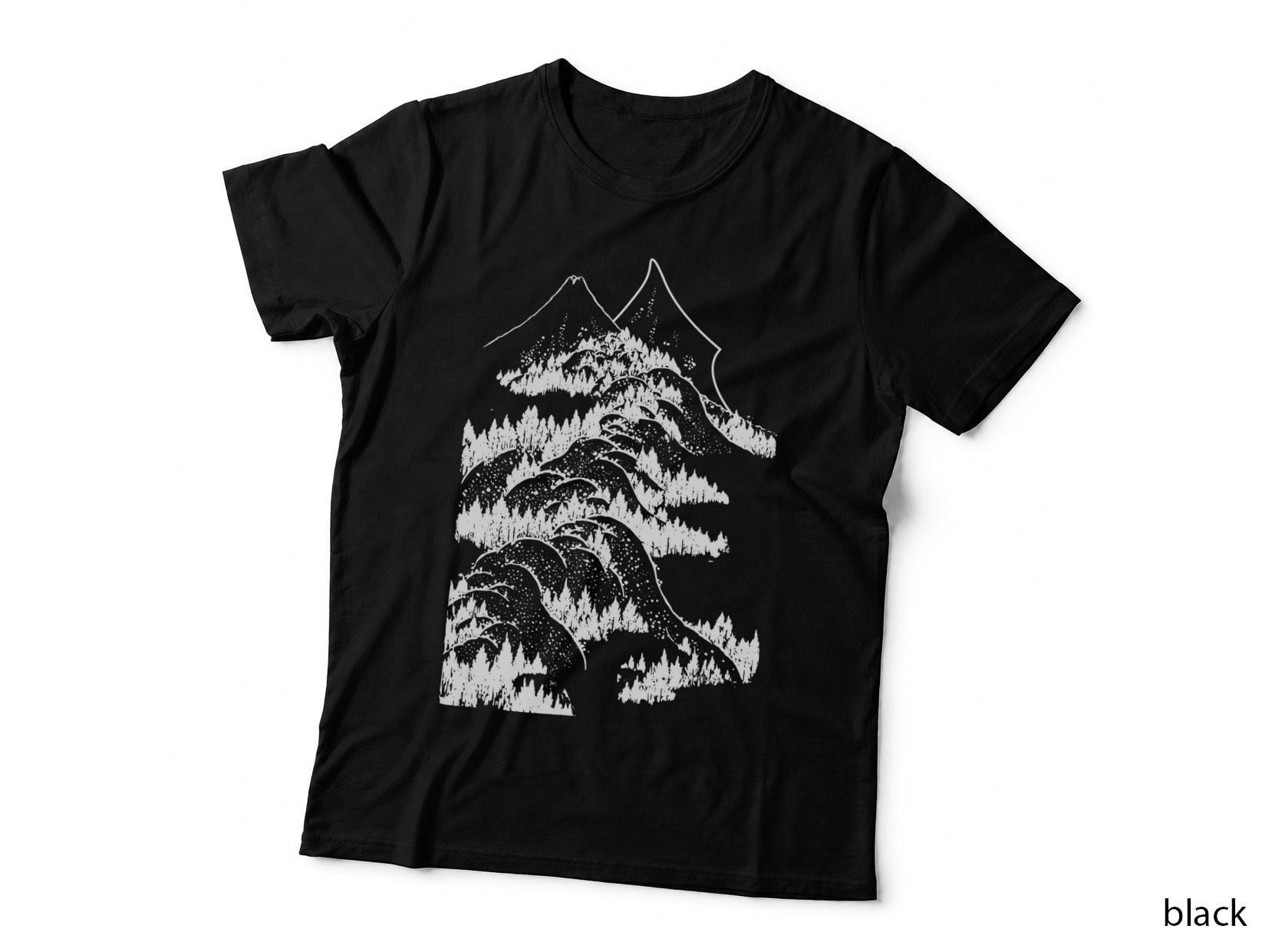Mountain Range with Forest Details Outdoor T-Shirt