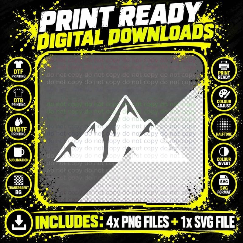 Mountain Silhouette Forest T-Shirt, Forest Graphic Tee Png SVG Digital Bundle