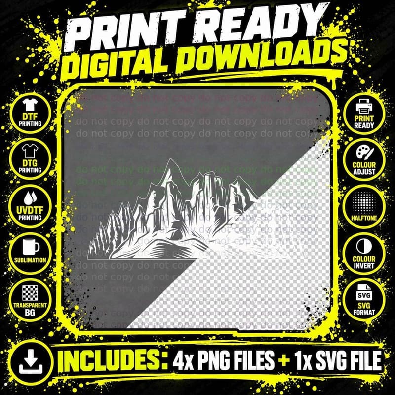 Mountain Terrain Formation Outdoor T-Shirt Png SVG Digital Bundle