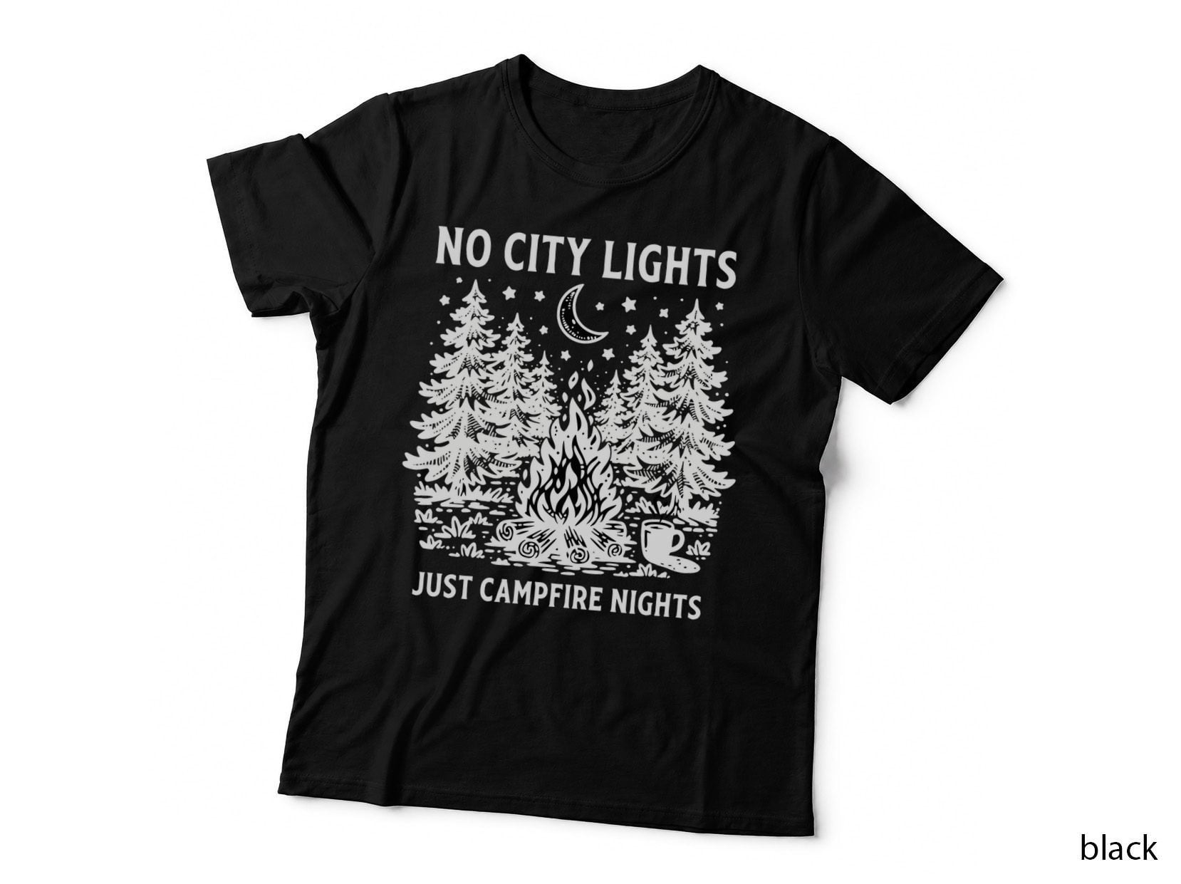 No City Lights Just Campfire Nights Outdoor Adventure T-Shirt