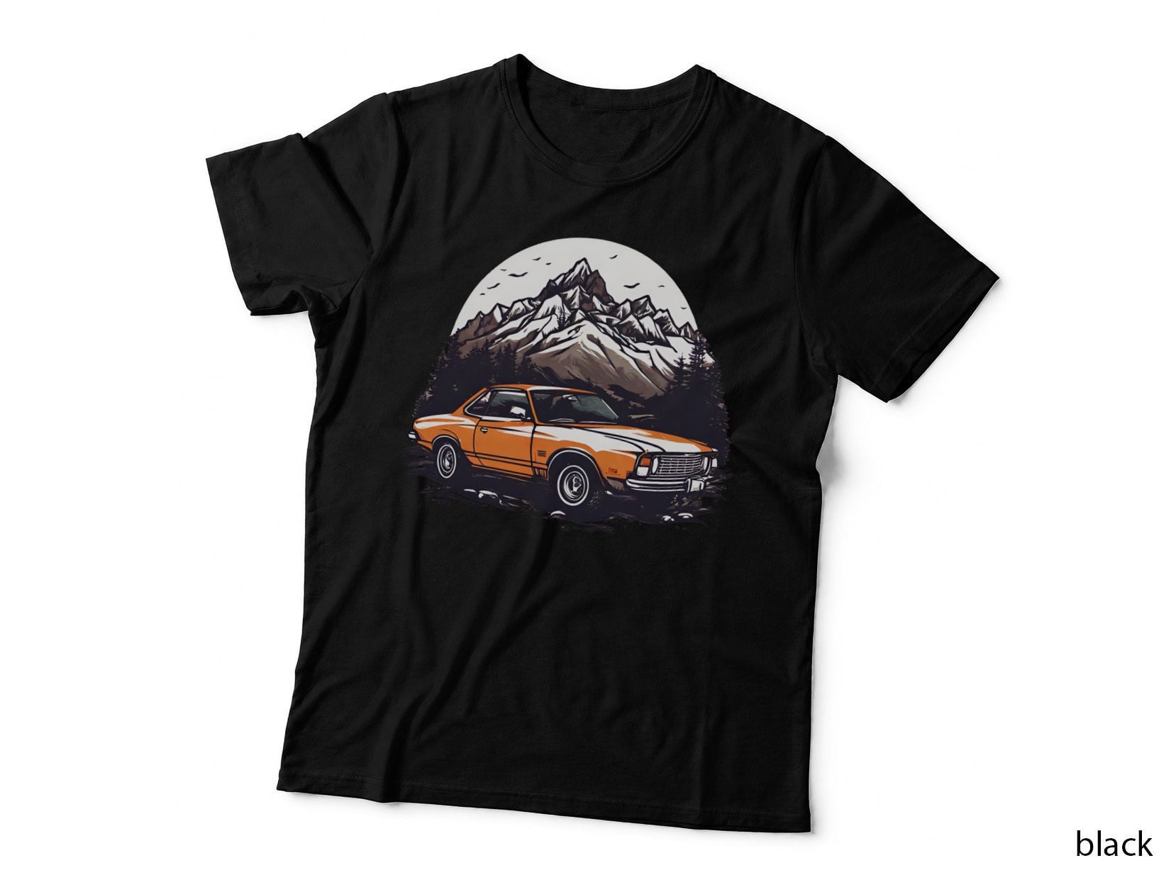 Orange Mountain Car White Classic Scenic T-Shirt