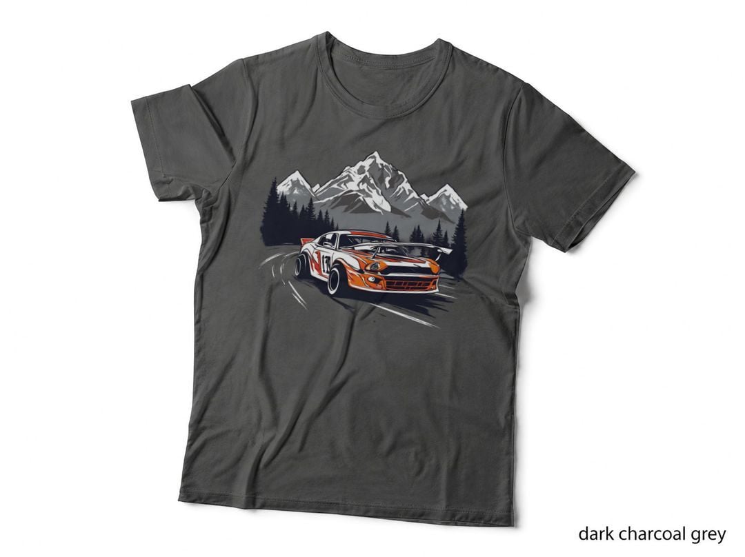 Orange Mountain Classic White Vintage Muscle Car T-Shirt