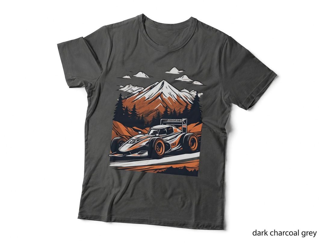 Rally Mountain Sprint Orange White Race Car Forest T-Shirt