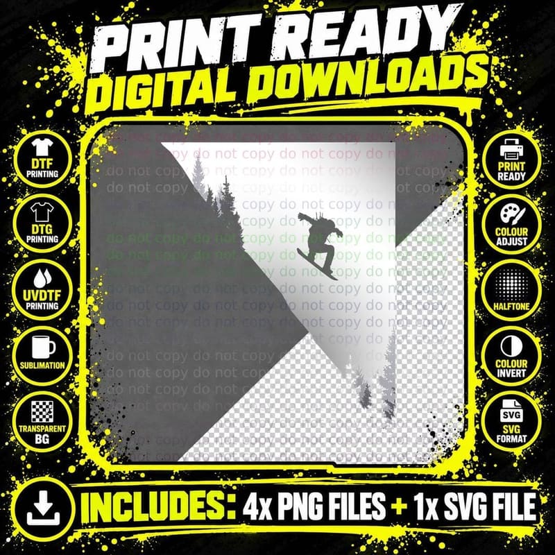 Snowboard Apparel - Snowboarding Snowboarder Snowboard Png SVG Digital Bundle