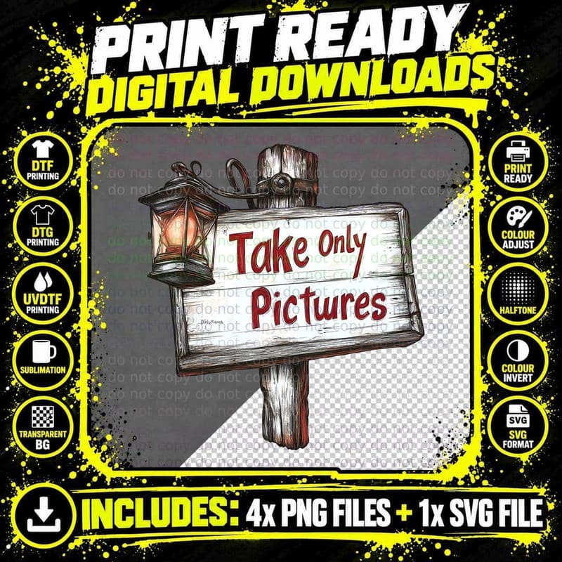 Take Only Pictures Camping T-Shirt Png SVG Digital Bundle