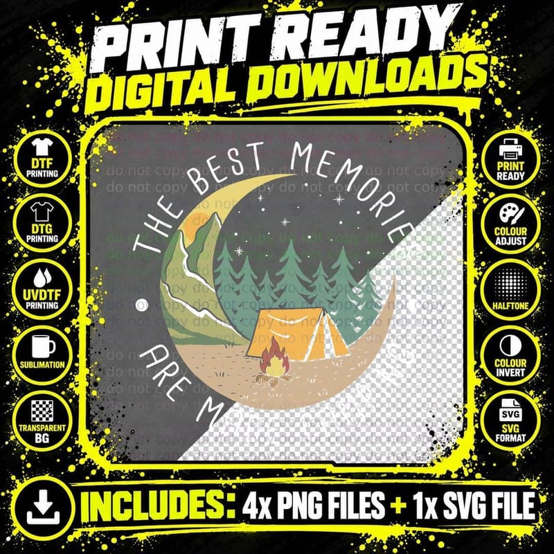 The Best Memories Are Made Camping T-Shirt Png SVG Digital Bundle