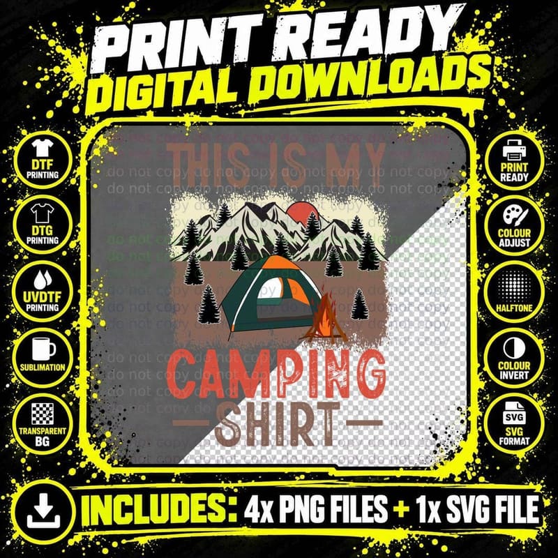 This Is My Camping Shirt Camping T-Shirt Png SVG Digital Bundle