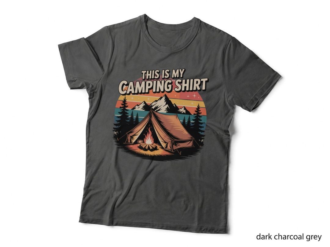 This Is My Camping Shirt Camping T-Shirt, Camping Tent Fire Mountains Trees