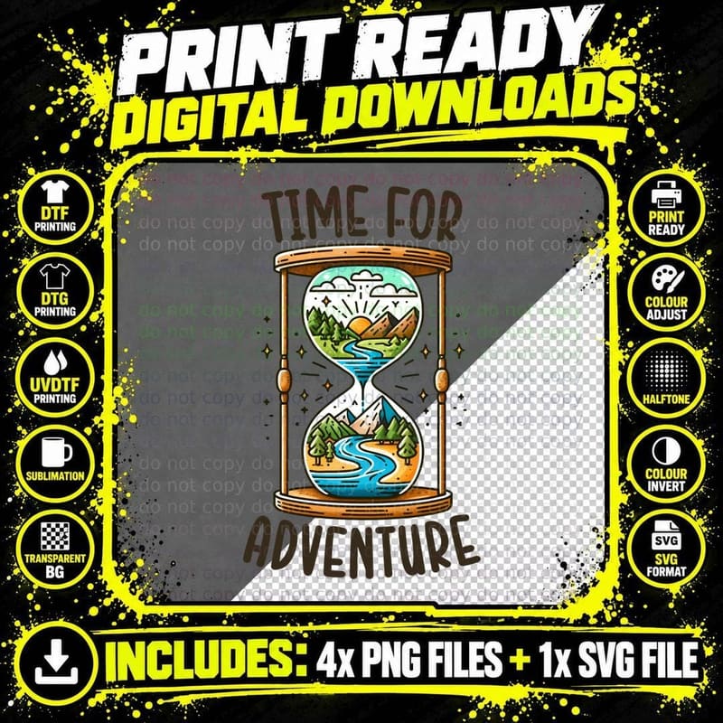 Time for Adventure Camping T-Shirt Png SVG Digital Bundle
