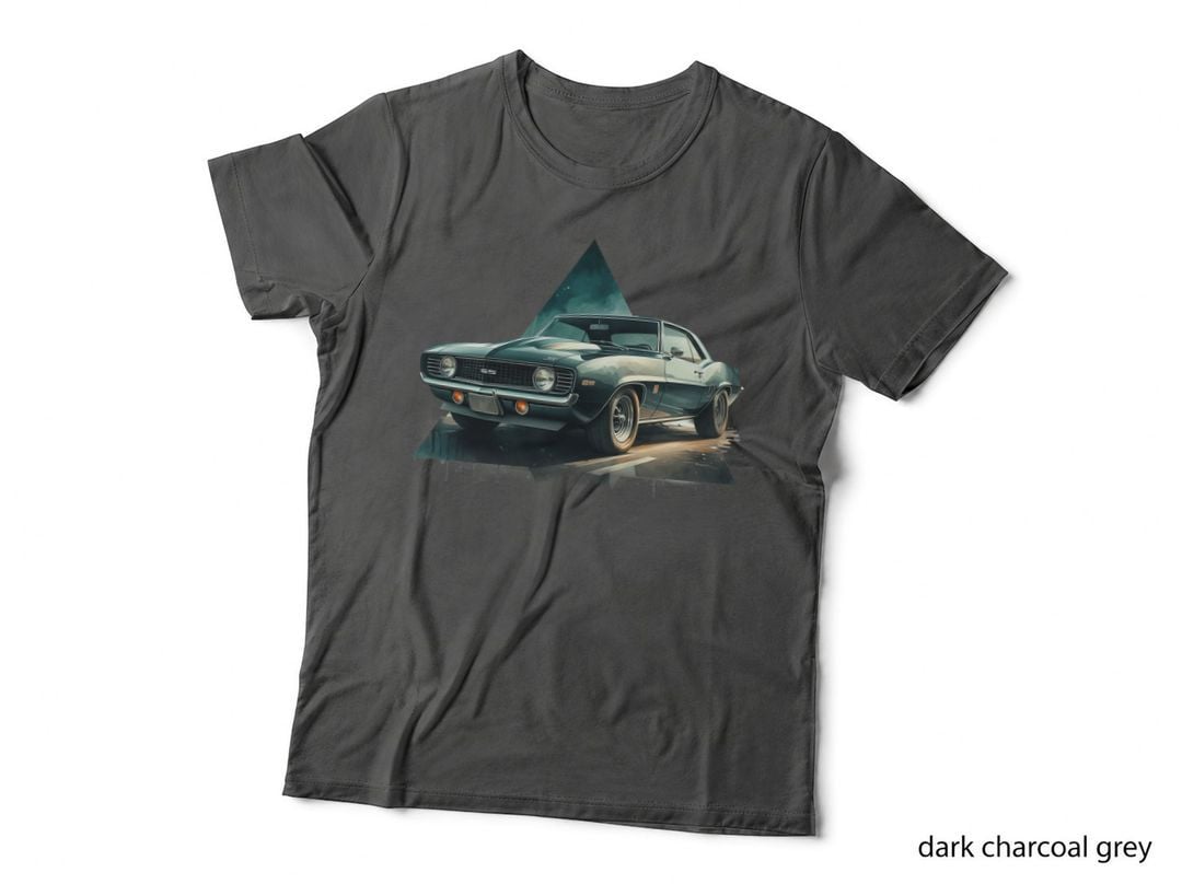 Triangle Mountain Black Geometric Green Car T-Shirt