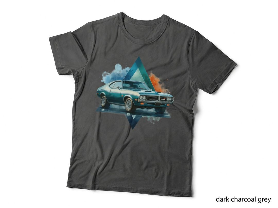 Triangle Watercolor Mountain Geometric Teal T-Shirt