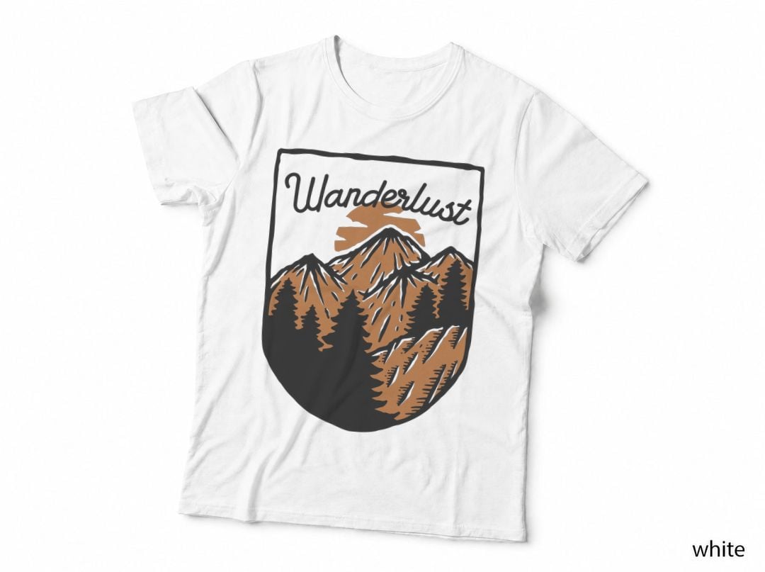 Wanderlust Mountain Landscape Orange Sunset Hiking Outdoor T-Shirt