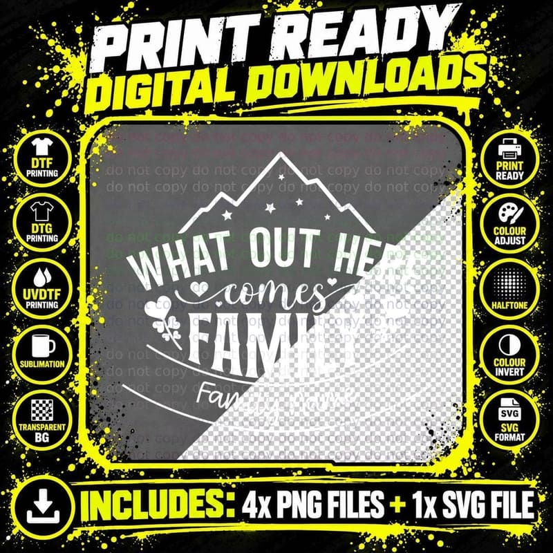 What Out Here Comes Family Name Family Reunion T-Shirt Png SVG Digital Bundle