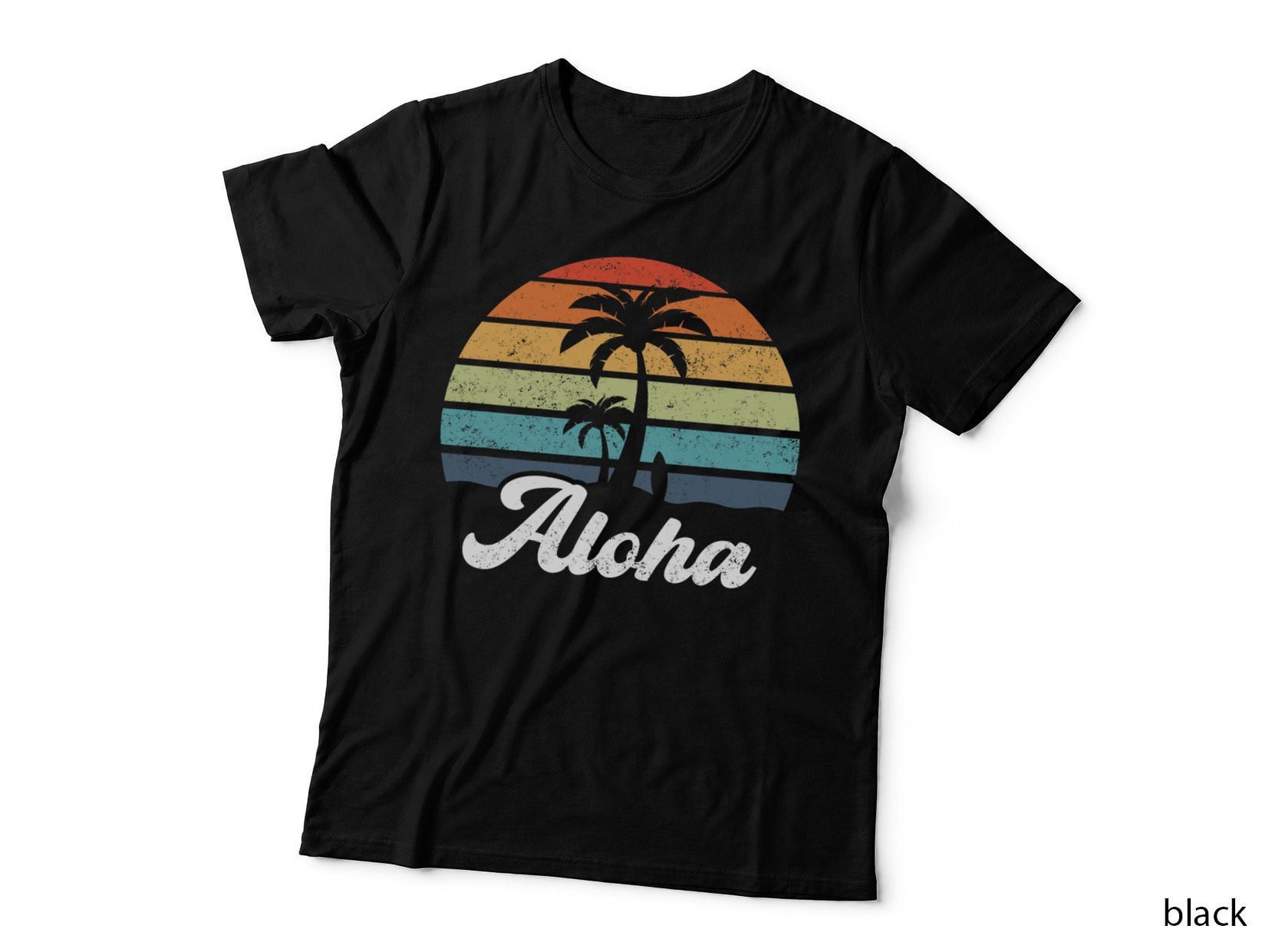 Aloha Hawaii Hawaiian Island Shirt Palm Beach Surfboard Surf T-Shirt