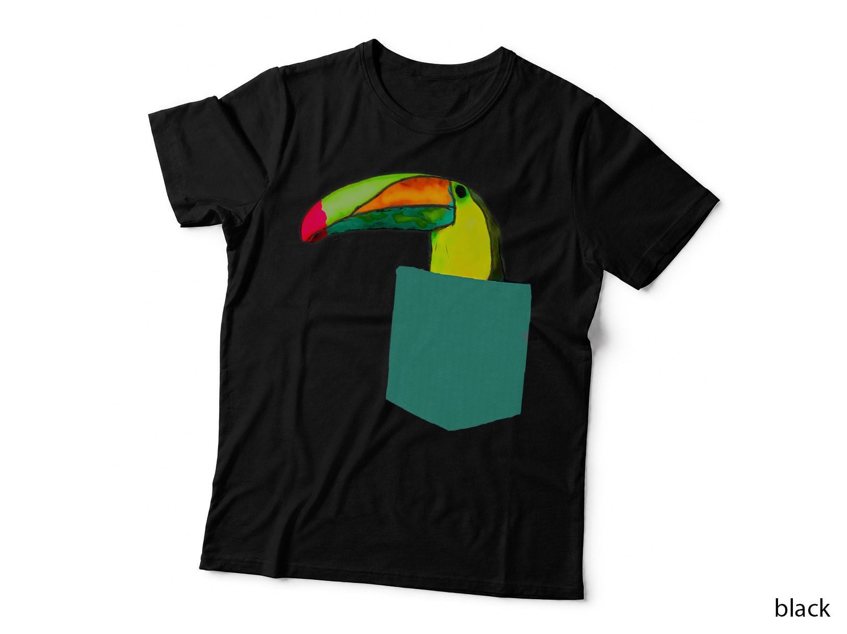 Animalsatplay Toucan in Pocket, Tropical, Nature Lovers, Outdoor T-Shirt
