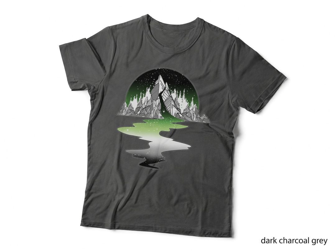 Aromantic Mountain LGBT with Asexual Aro Ace Pride Flag T-Shirt