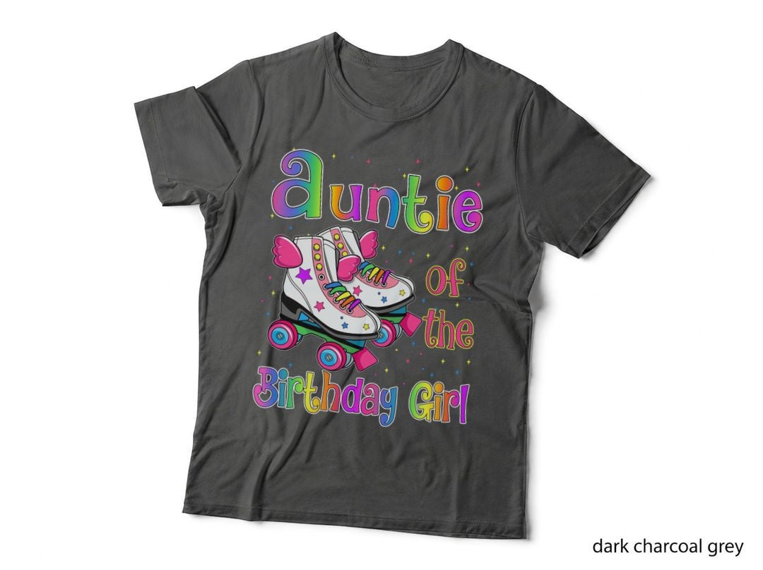 Auntie Birthday Girl Rolling Skate Birthday Family Party T-Shirt