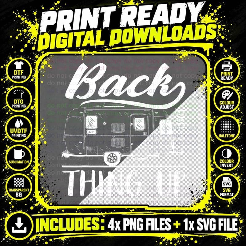 Back That Thing up Rv Camper Camping Lovers, Rv Life Png SVG Digital Bundle