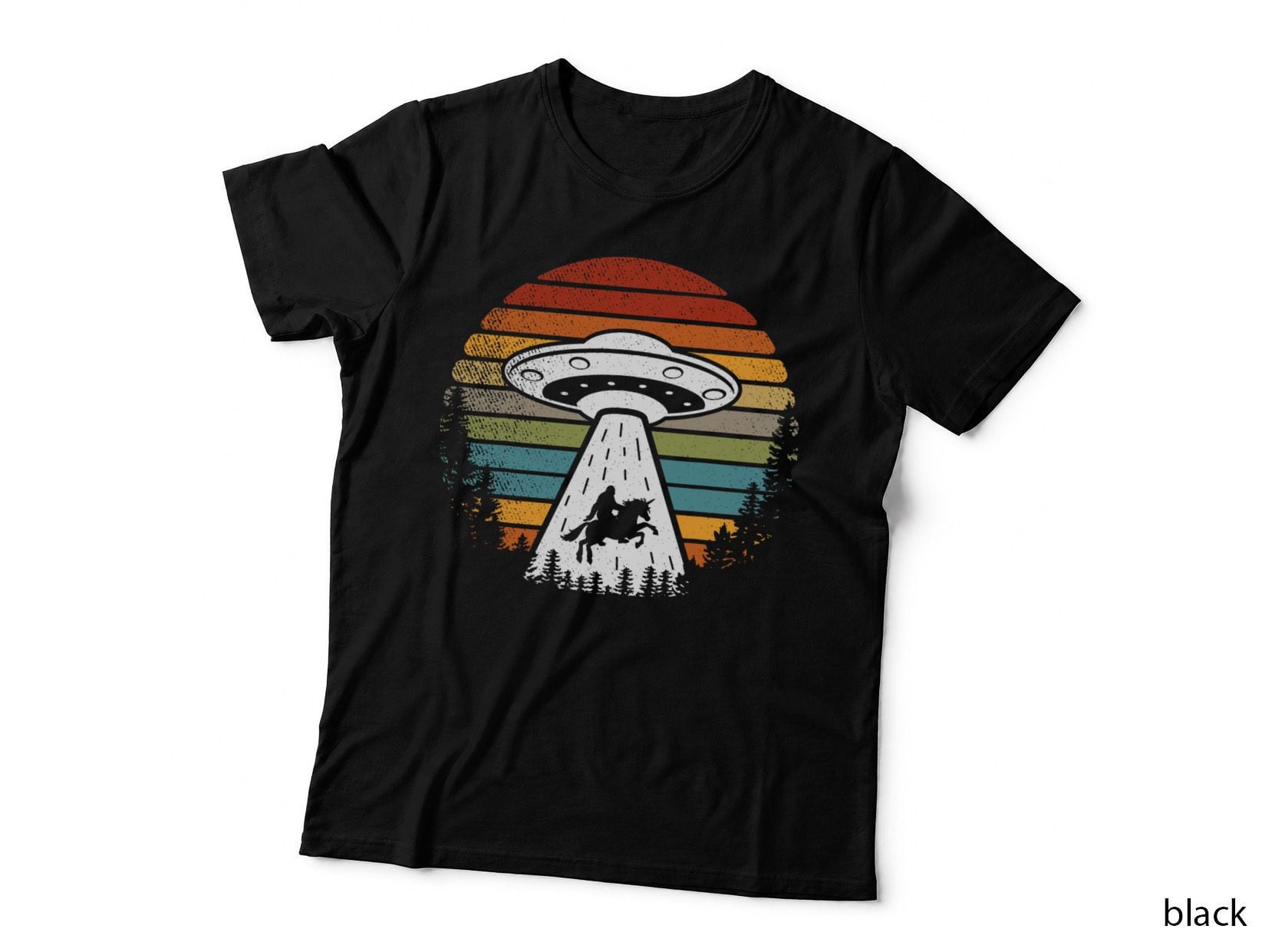Bigfoot Alien Unicorn Sasquatch UFO, Cryptozoology, Paranormal, Fantasy T-Shirt