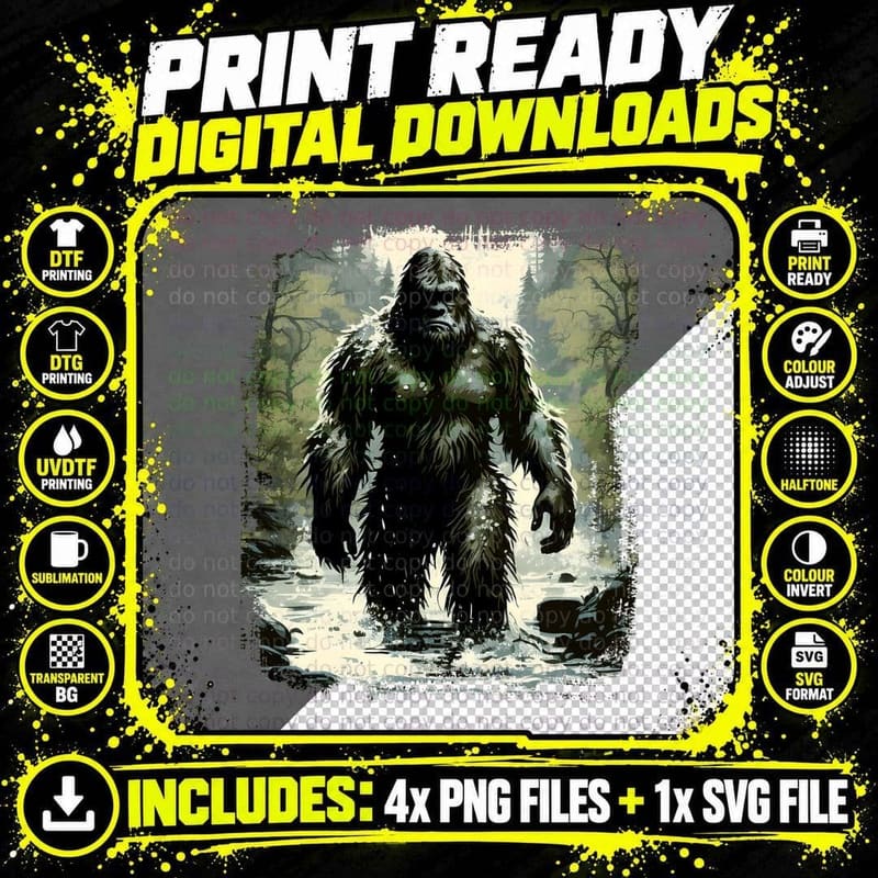 Bigfoot National Park Sasquatch Bigfoot Cryptid Camping Png SVG Digital Bundle
