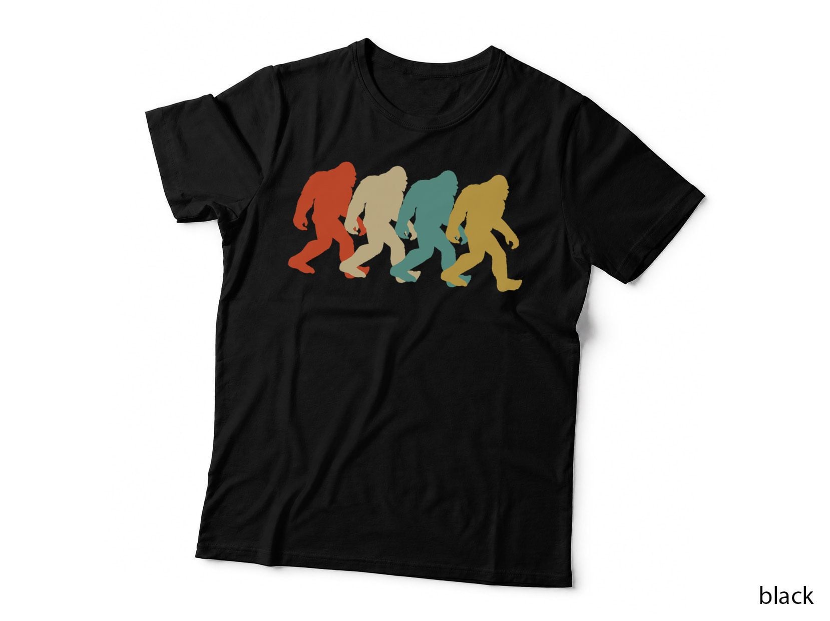 Bigfoot Silhouette Retro Pop Art Sasquatch Graphic, Yeti, Cryptid T-Shirt
