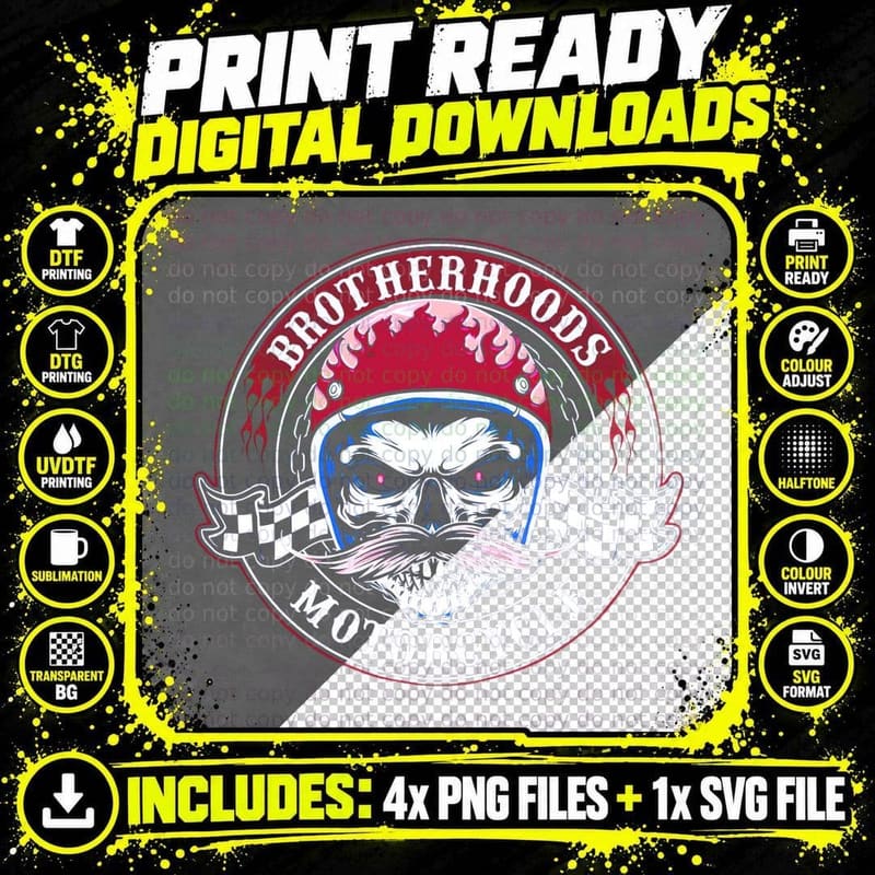 Biker Club T-Shirt, Born to Ride, Biker Style Png SVG Digital Bundle