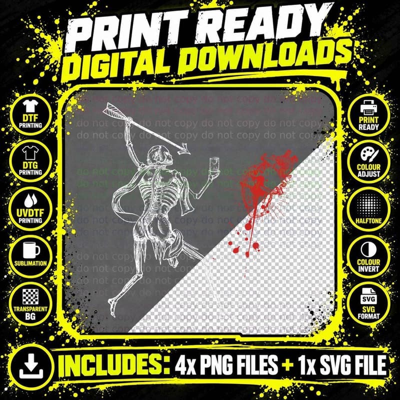 Blackbeard Pirate Flag Reimagined, Jolly Roger T-Shirt Png SVG Digital Bundle