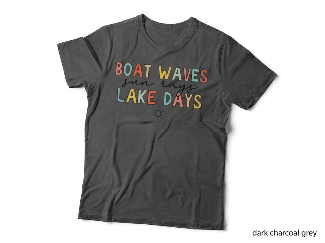 Boat Waves Sun Rays Lake Days, Summer Vacation, Beach Vibes T-Shirt