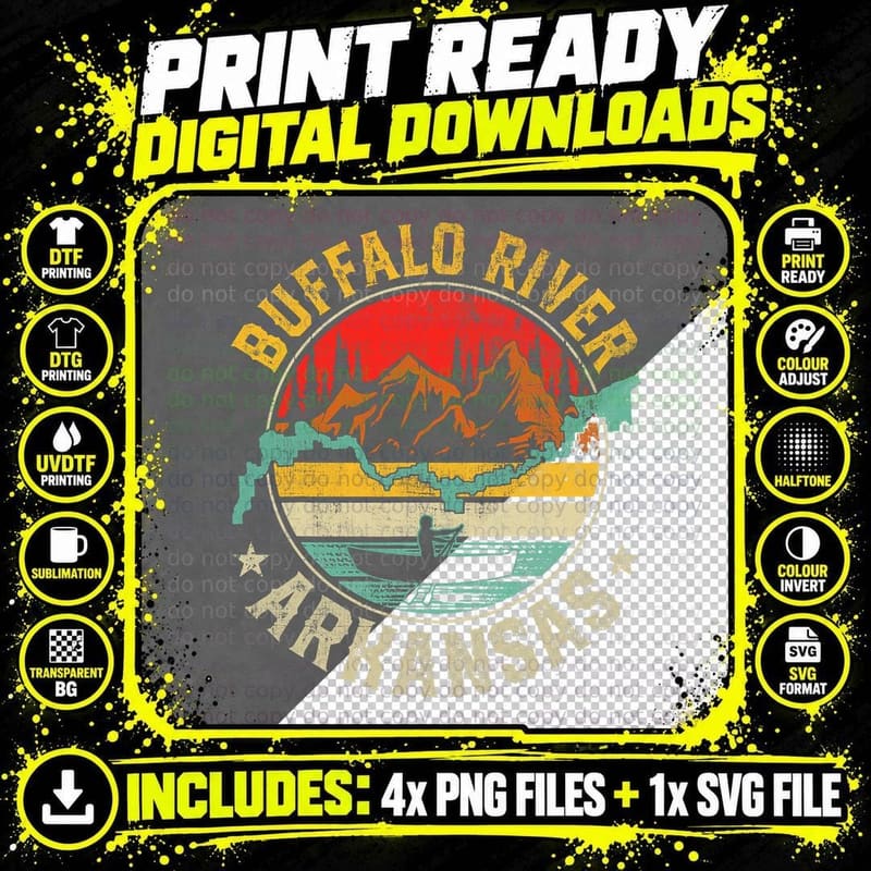 Buffalo River Arkansas National Park River Floating Png SVG Digital Bundle