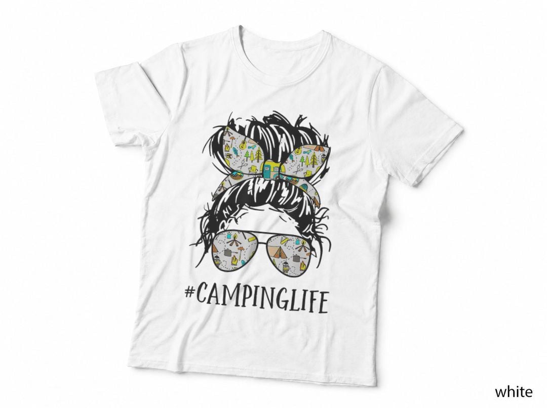 Camper Life Mom Camping Life Humor Skull Camper T-Shirt