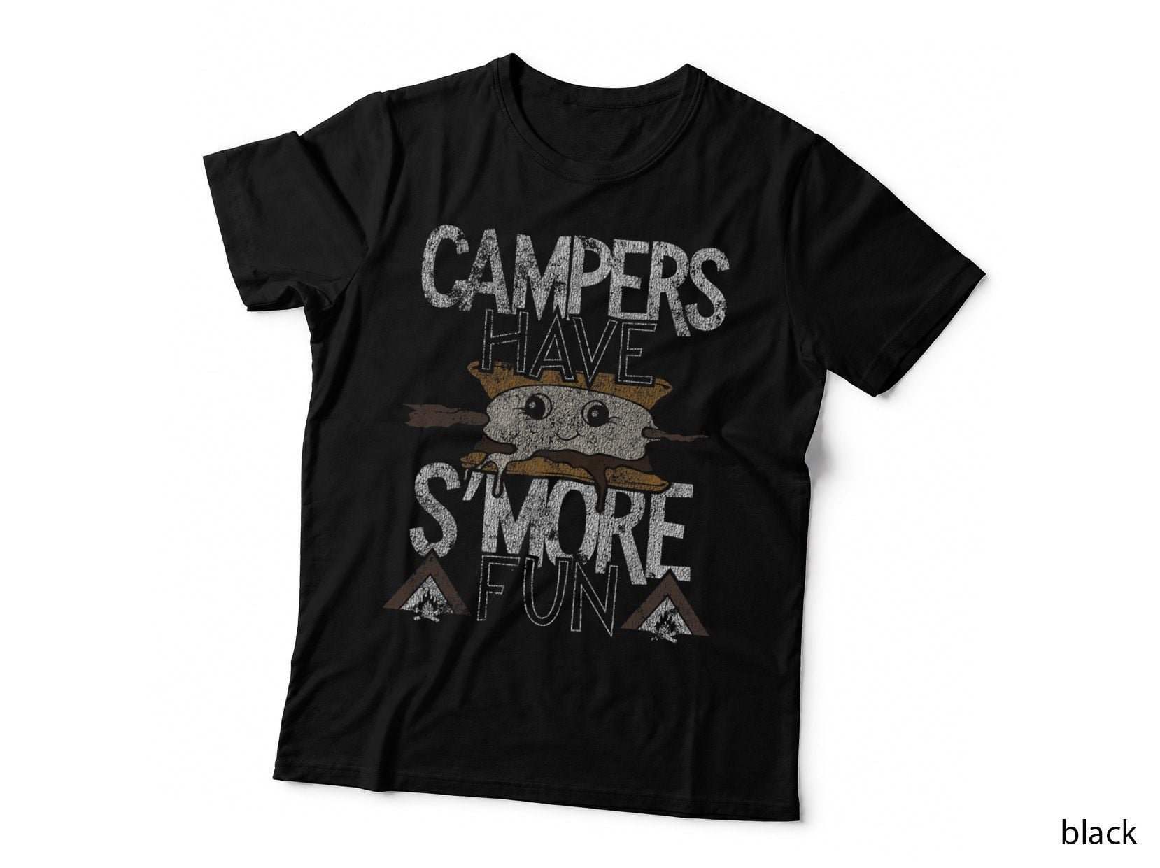Campers Have S'more Fun Campfire Camping Distressed T-Shirt